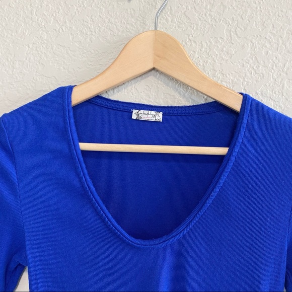 Free People Up All Night Top Blue - Picture 5 of 9